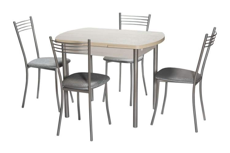 Стол М2 ДП1-02-04 1000(1600)*670, ЛДСП:Дуб Самерсет, Н/стола прямые Металлик-3