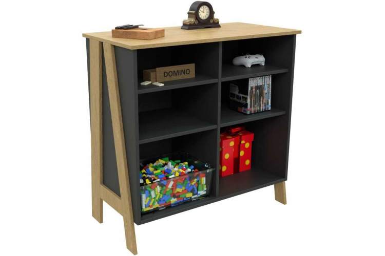 Тумба «Скандинавия 2Д 1» КМК 0905.32, Графит/ дуб наварра-3