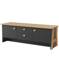 Тумба под ТВ «Скандинавия 2Я2Д» КМК 0905.23, Графит/ дуб наварра