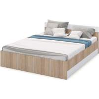 Кровать «Алёна» 160x200 с основанием, Дуб сонома/Белый