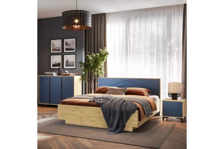 Комод «Тиана» КМК 0967.16, дуб наварра/синий матовый-3