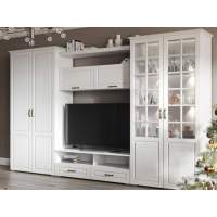 Гостиная «Лацио-1» со шкафом, Белый/Белое дерево