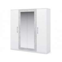 Шкаф «Аврора» 4дв, Белый/Ателье светлый