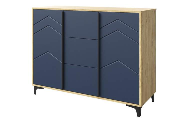 Комод «Тиана» КМК 0967.16, дуб наварра/синий матовый-1