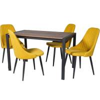 Обеденная группа (Стол Кастел и 4 стула Шато), ткань Канди Сани