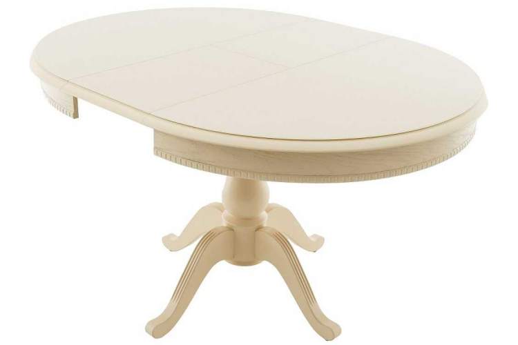 Стол «Фабрицио 1» GLASS (D 1000), слоновая кость-2