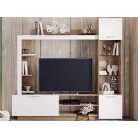 Стенка «Онтарио», Софт вайт/Дуб крафт золотой