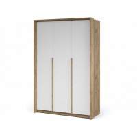 Шкаф «Мишель» 3дв, Дуб крафт золотой/Белый жемчуг в гостиную