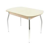 Стол «Ривьера» 120x80 стекло молочный, опоры хром