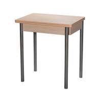 Стол ДП1-01-08 700(1000)*500 «Компакт» ЛДСП:Дуб светлый, Н/с прямые Металлик