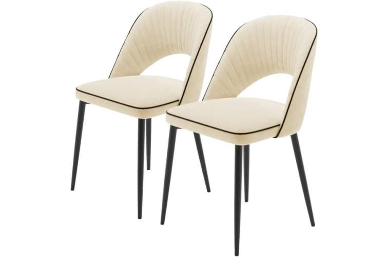 Комплект стульев «Монро» 2шт, бренди 03, кант черный, каркас черный