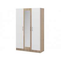 Шкаф «Алена» 3дв с зеркалом, Дуб сонома/Белый