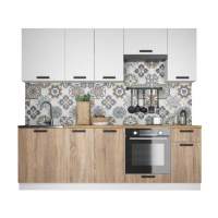 Кухня «Ника» Нео 2,4м с вытяжкой, Белый/Дуб сонома