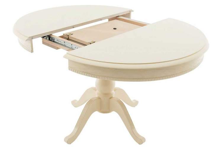 Стол «Фабрицио 1» GLASS (D 1000), слоновая кость-4