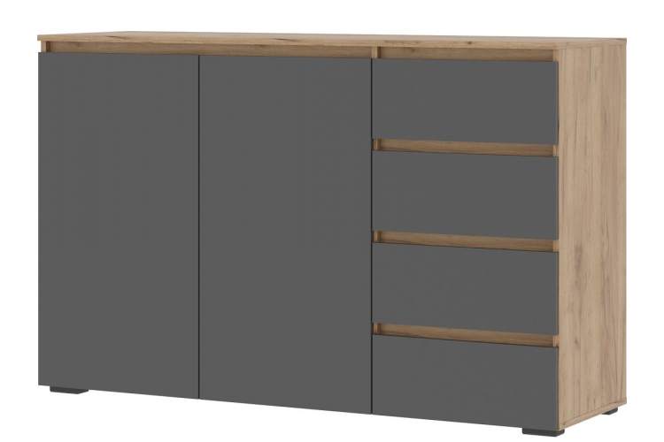 Комод «Хелен» КМ-06, графит/дуб крафт золотой-1