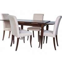 Обеденная группа (Стол Греция и 4 стула Помпей Люкс), орех темный