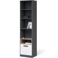 Стеллаж «Квадро» 50 1ящ, Антрацит/Дуб эндгрейн/Белый