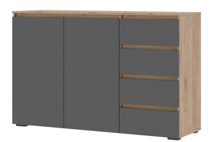 Комод «Хелен» КМ-06, графит/дуб крафт золотой