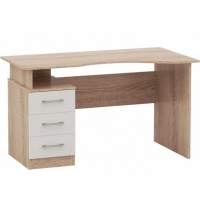 Стол «Гарвард» эргономик 130 3ящ ПР, Дуб сонома/Белый Стол «Гарвард» эргономик 130 3ящ ПР, Дуб сонома/Белый