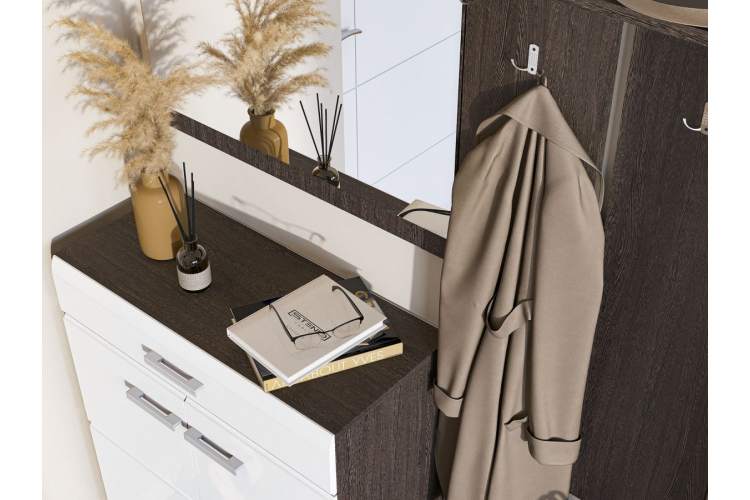 Комод Вегас 2д1ящ, белый глянец/венге-7