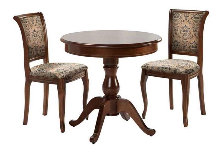 Обеденная группа (Стол Фабрицио-1 и 2 стула Кабриоль), орех темный-1