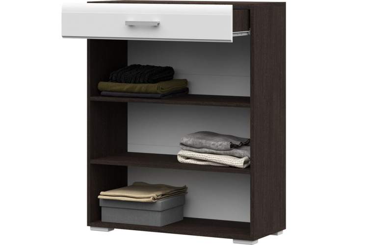 Комод Вегас 2д1ящ, белый глянец/венге-2