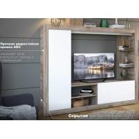 Стенка «Рона», Дуб Крафт серый/белый