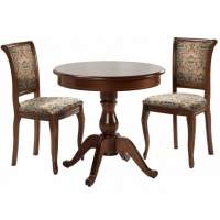 Обеденная группа (Стол Фабрицио-1 и 2 стула Кабриоль), орех темный