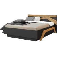 Кровать «Скандинавия 1600» КМК 0905.1, Графит/Дуб Наварра