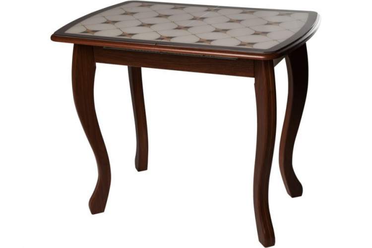 Стол М58 «Альба» мини стекло ДП1-02-06, Инкрустация плитка, мореная береза