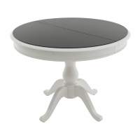 Стол «Фабрицио 1» GLASS (D 1000), белый с черным