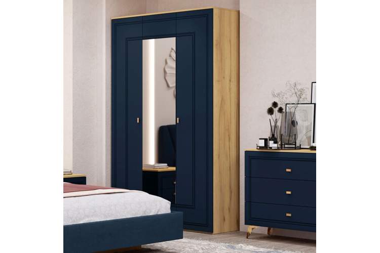 Шкаф Вега Сапфир 3дв, темно-синий-6