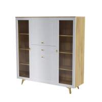 Шкаф-витрина Вега Сапфир 140, белый глянец