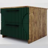 Тумба «Монтале» 2Я КМК 0966.19, дуб канзас/зеленый матовый