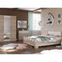 Спальня «Аврора» 3дв шк, Дуб сонома/Белый