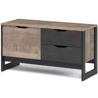 Тумба «Стокгольм» 1д2ящ, Дуб гранж песочный/Железный камень