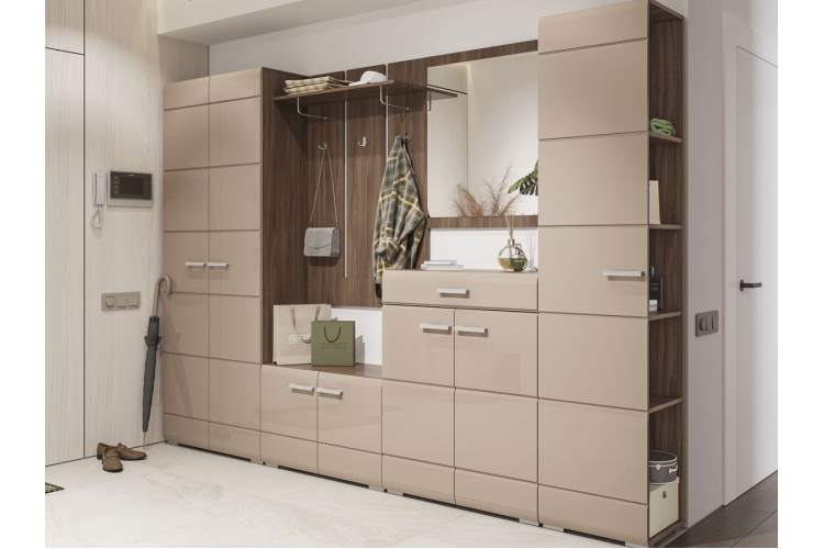 Пенал-стеллаж Вегас, кофе с молоком/шимо темный-5