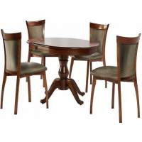 Обеденная группа (Стол Фабрицио-1 и 4 стула Тулон м/с), орех темный