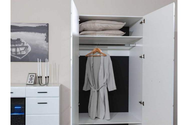 Шкаф «Йорк» 2дв, Белый/белый глянец-5