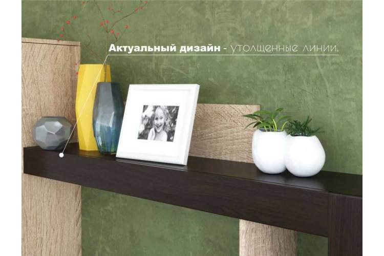 Стенка «Торонто», Дуб Сонома/венге-4