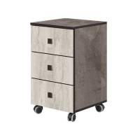 Тумба «Лондон 3Я» КМК 0467.4, Оникс/Бетон пайн светлый