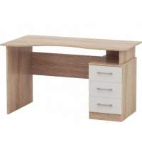 Стол «Гарвард» эргономик 130 3ящ ЛВ, Дуб сонома/Белый Стол «Гарвард» эргономик 130 3ящ ЛВ, Дуб сонома/Белый