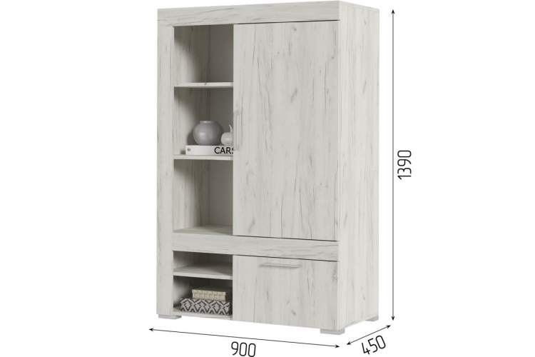 Шкаф «Гранд» ШК-3, дуб крафт белый-2