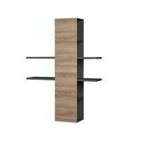 Полка «Альда» КМК 0782.10, черный/дуб велингтон