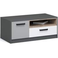 Тумба ТВ «Квадро» 100, Антрацит/Дуб эндгрейн/Шиншилла/Белый