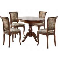 Обеденная группа (Стол Фабрицио-1 и 4 стула Кабриоль), орех темный