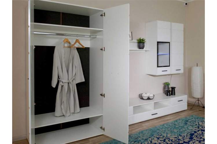 Шкаф «Йорк» 2дв, Белый/белый глянец-4