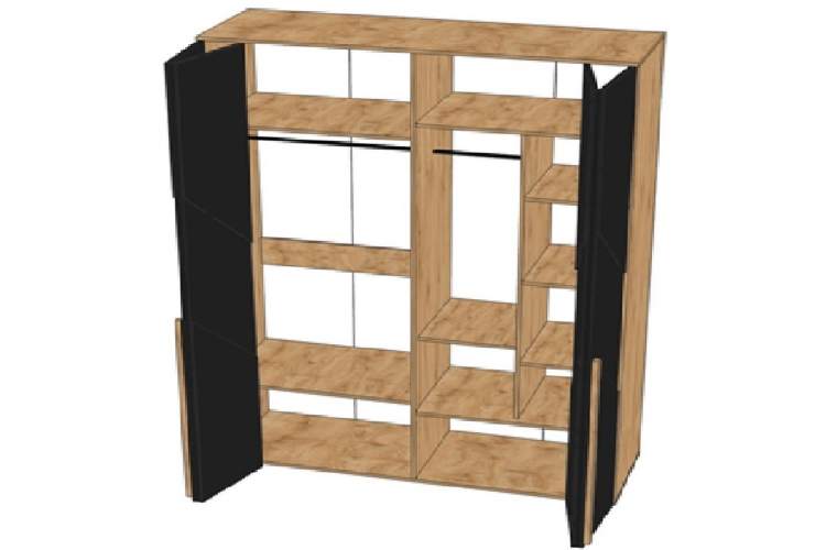 Шкаф «Оливия 1» 4Д КМК 0971.20, белый/ясень белый текстурный-4