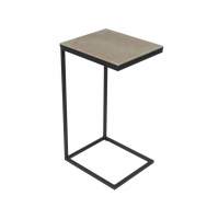 Стол М86 ДП1-03-04 340*300*610 фотопечать «Камень бежевый», черный матовый