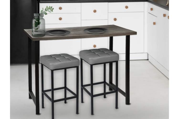 Стул «Камелот» ДП 2-07, кожзам «Темно-серый», каркас черный матовый-5